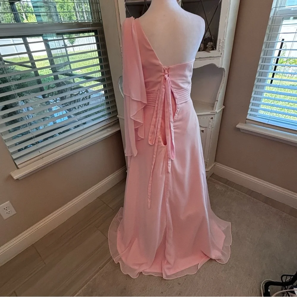 NEW Pastel Pink Dress, Pink Prom Dress, One Shoulder Dress, NWOT Sice XL/16 - Picture 8 of 11